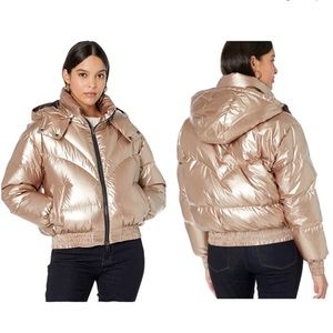 All Saints Rose Gold/Pink Mika Metallic Puffer